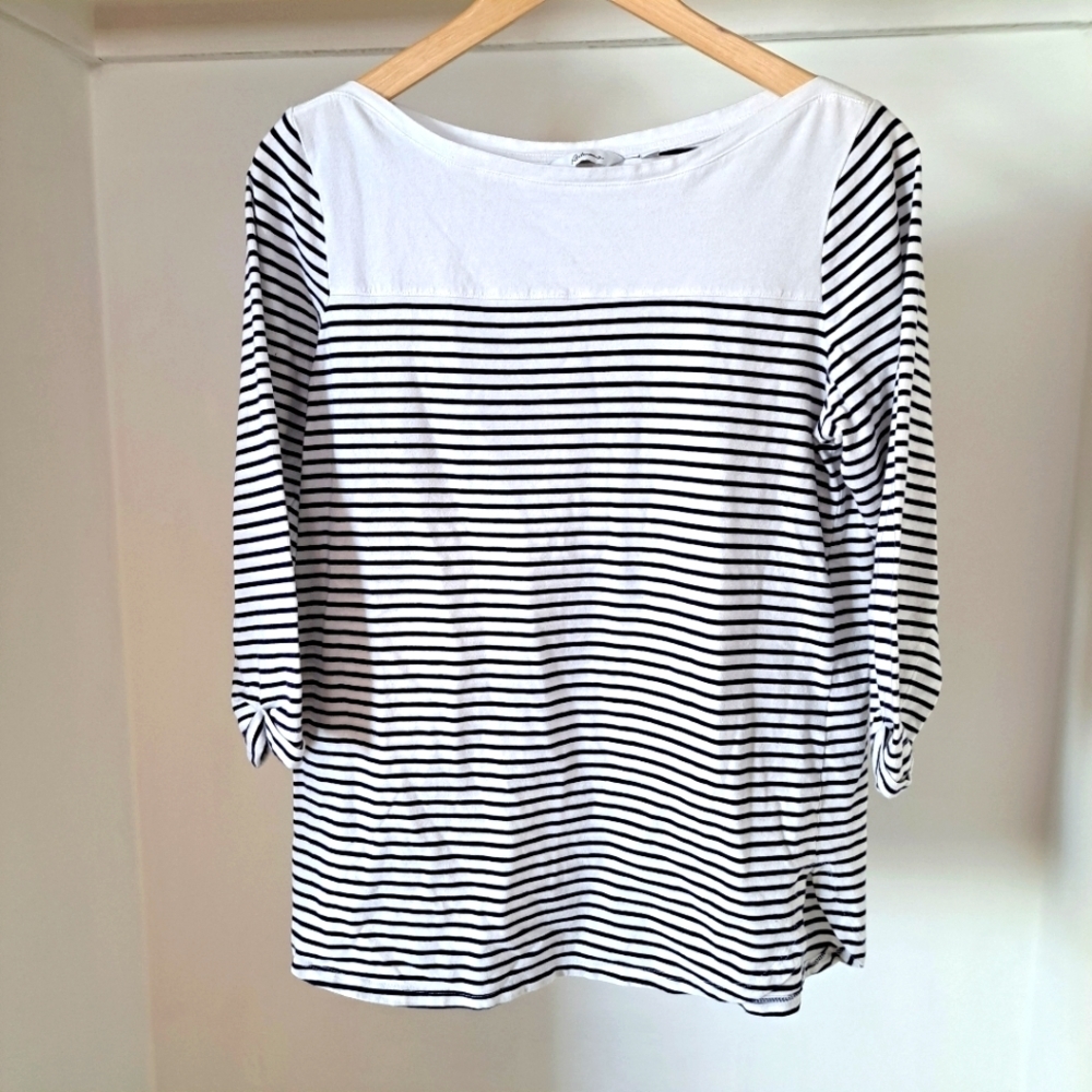 Reitmans | Black & White striped half sleeve women's sweater - Picture 3 of 14